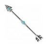 body piercing industrial barbell arrow turquoise stone stainless steel