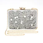 Womens envelope clutch bag rhinestone metal india