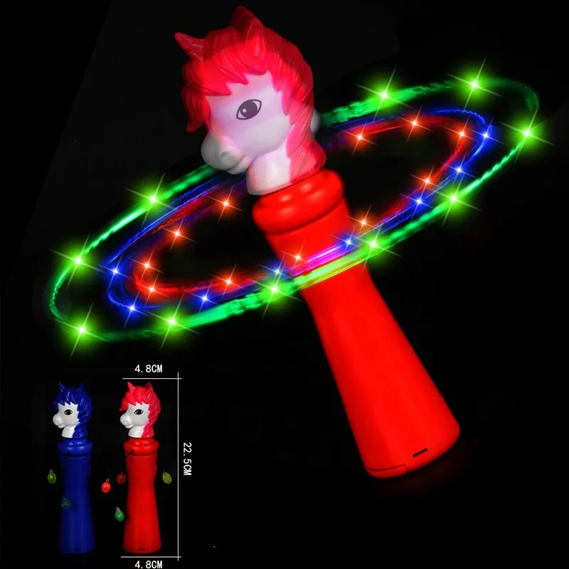 Свет вверх LED Orbiter спиннинг палочка ручной палочка, спиннинг космическая палочка, загорается спиннинг игрушка Light-Up drumming Снеговик Spinner