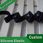 Black Polyester Custom Silicone Gripper Elastic Bands