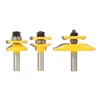 3pcs double blades Woodworking Mortising router bits for large size door panel Rabbeting wood sheet milling cutter tools
