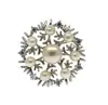Fashion pearl jewelry hollow circular copper micro - zirconium brooch empty support women simple DIY pearl brooch