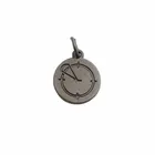 Zinc alloy embossed small antique silver brand name custom metal hangs charms pendants jewelry tags