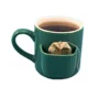 13oz green glazed ceramic tea mug with tea bag holder