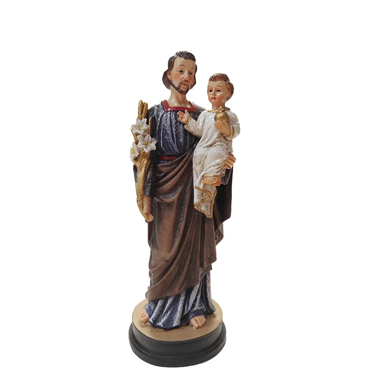 Религиозные пользовательские католический подарок смолы статуэтка Сан Антонио статуя с Иисусом Христом ребенка