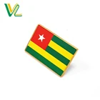 Customized hot sales Zinc Alloy Togo Country Flags for sale enamel souvenir lapel pins in bulk