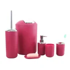 New Plastic Toilet Bathroom Accessory Set 6 Piece
