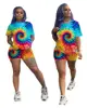 2019 new European and American women's auburn through Amazon hot digital printing positioning casual personality two-piece