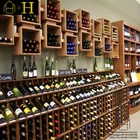 Red Grape Wine Display Cabinet Commercial Merchandising Custom Glass Wood Stainless Steel Retail Store Fixture