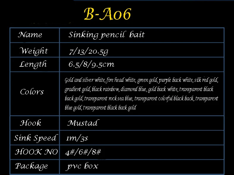 3d eyes fishing hard plastic pencil bait fishing