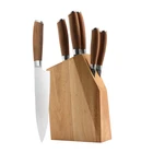 hot selling 6 Piece German Steel Knife set with knife block