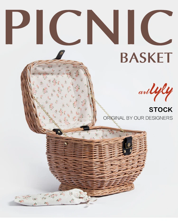 europe style willow wicker storage basket