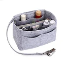 NEW Portable Felt Purse makeup Organizer Insert Tote Handbag Organizer shaper With Zipper