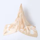 Flower embroidered pure color lady autumn/winter scarf stoles chiffon materials