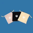 Personalized print logo colorful small velvet drawstring jewelry pouch bag