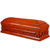JS-A3075 Red color wooden casket for funeral supplies