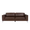 High Quality Vintage Style Brown PU Leather Couch Sofa
