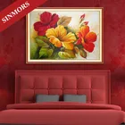 China supplier new design pink chrysanthemum flower diy crystal 5d diamond painting wall decoration for promotion