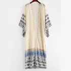 Printed Women Beach Cover Up Sun Protection Long Beach Kaftan Dress