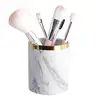 Ceramic Makeup Brush Holder Dresser gray cup shaped porcelain