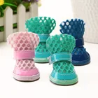 cute boom winter pink and brown velour dog clothes and shoes suit supplier