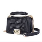 Angedanlia china manufacturer top french designer girls stylish handbags PU woven square bag