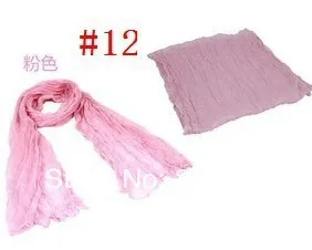 JPscarf 9000 Korean wrinkle scarf wild candy -colored transparent elegant silk scarf shawl lots of colors