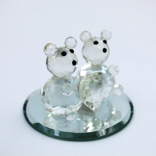 lovely small crystal bear sculpture baby shower gifts/crystal