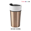 Custom embossing brand 16oz heat transfer super white ceramic coffee mug / porcelain travel mug with steel cover