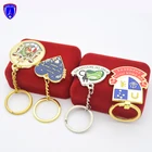 High quality custom fashion metal keyring football enamel car key chains key holder