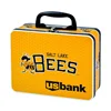 Custom design rectangular metal kids lunch tin box with lock
