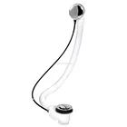 Standard Concealed Bath Round Overflow Pop-Up Plug Bathroom Waste 1 1/2" Chrome