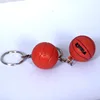 Custom logo pvc orange color Key Chains in Basket Ball shape