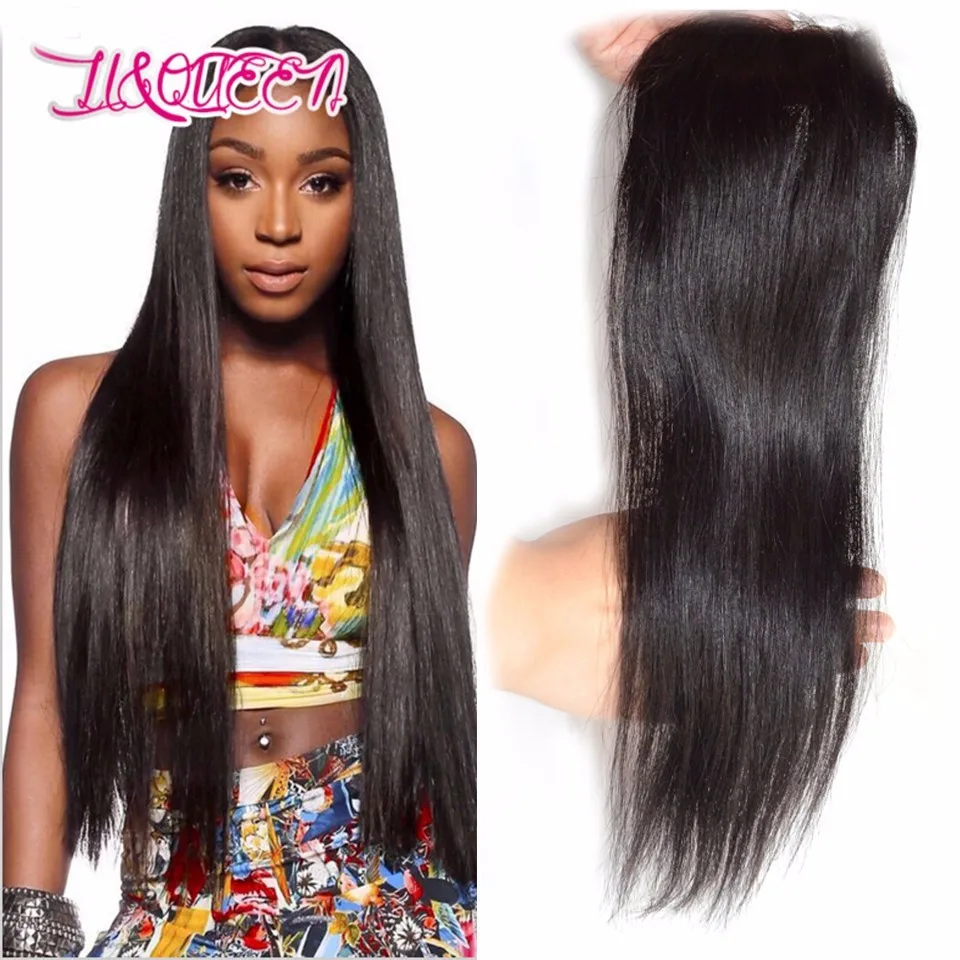 7A Malaysian virgin hair lace closure straight human hair closure free middle 3 prat straight closure Li&queen hair products