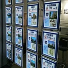 Real Estate Agent A4 Led Light Box A4 Size Real Estate Agent Led Crystal Hanging Light Box For Wall Window Display