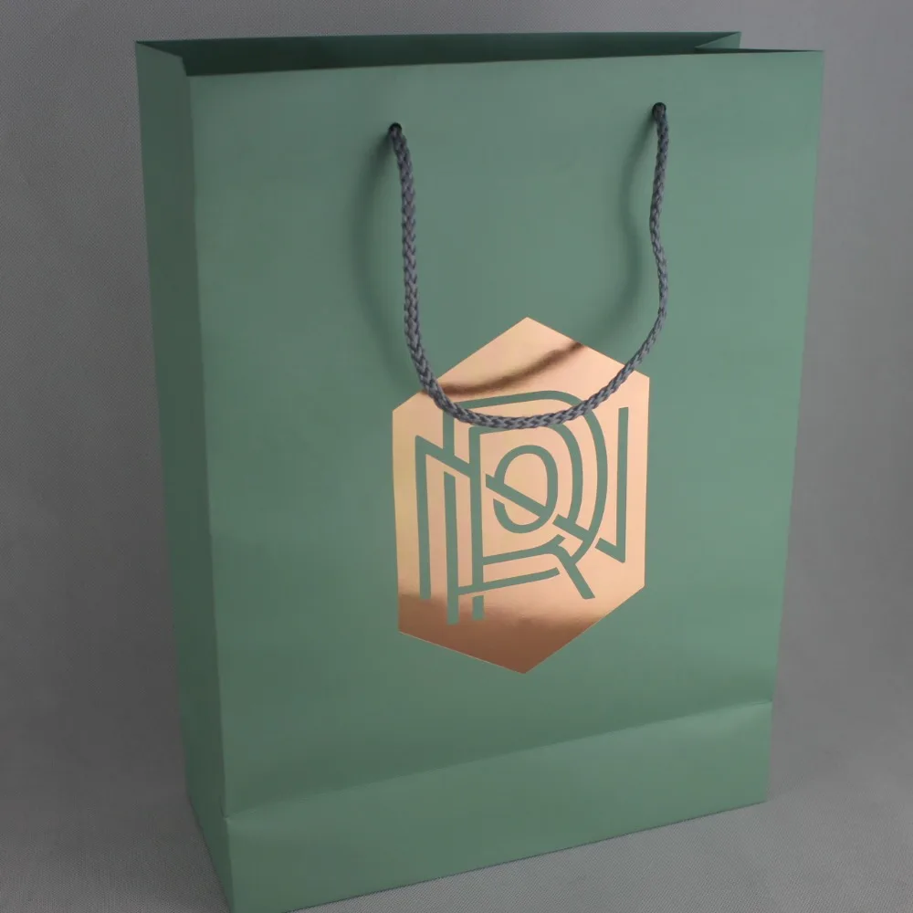 luxury art paper bag with cotton rope