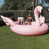 Summer Fun Water Sport 6 Person Giant Inflatable Flamingo Swimming Sprinkle and Splash Sprayer Play Pool Toy