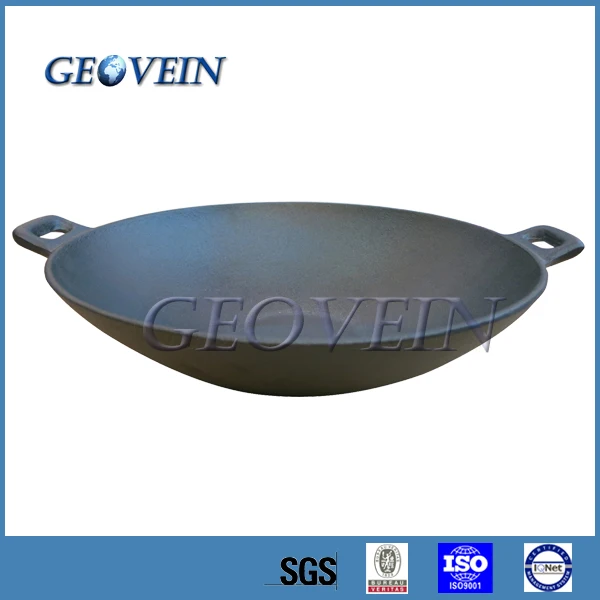 Chinese Flat Bottom Cast Iron Big Wok