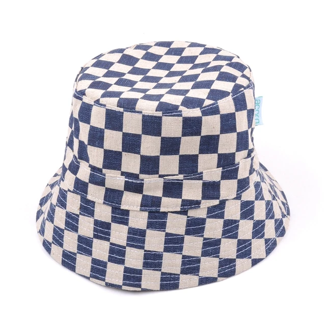 checked bucket hat