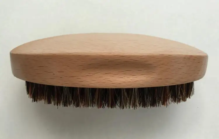 Boar Bristle brush, oval beech brush, male special beard brush, can engrave logo