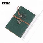 2017 diary ring binder leather jounal note travel 3 ring journal recyle brown kraft paper notebook