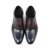 VIKEDUO Genuine Calf Leather Patina Oxfords Handmade Dress Shoe Mens Wedding Shoes For Police Wearing