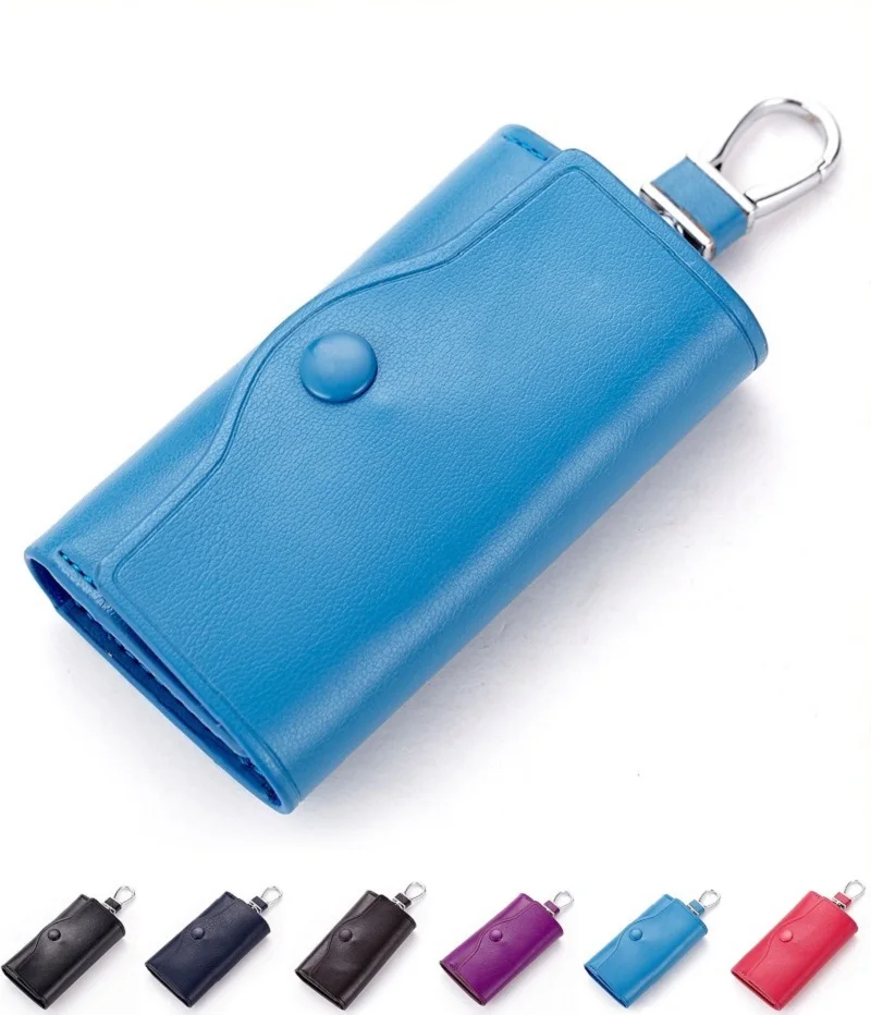 New arrival Genuine Leather Man Car Key Wallet mulfifunction key holder Fashion Woman Housekeeper Holders 6 Key Rings BCLY017