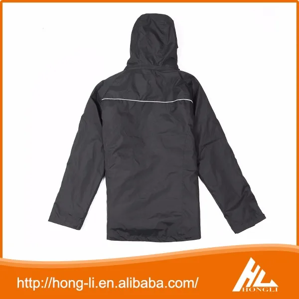 High quality 100% polyester cheap black windbreaker sport jacket men