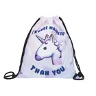 LYMECH 3D printed string shopping bag small drawstring backpack