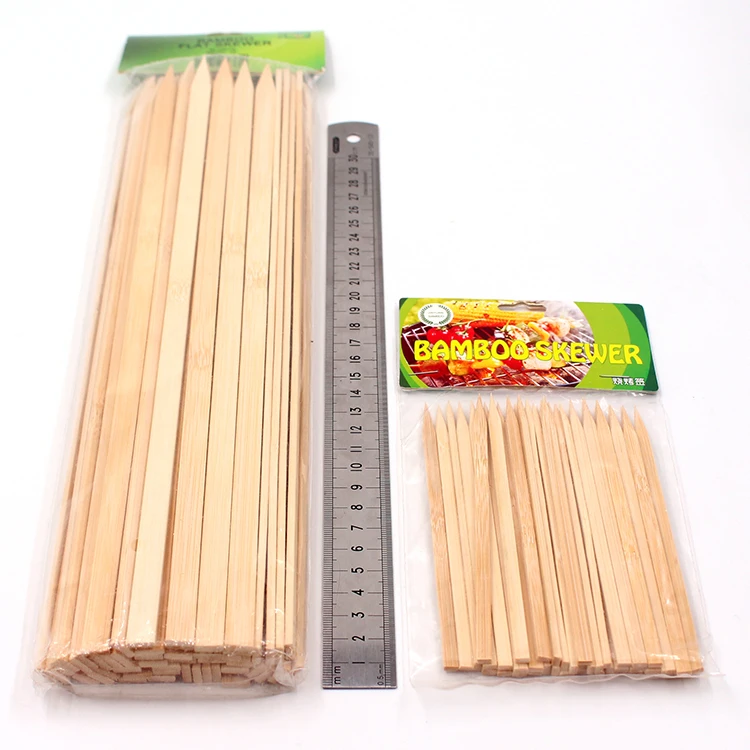 Eco-Friendly Disposable BBQ Bamboo Flat Barbeque Skewers Sticks Skewer
