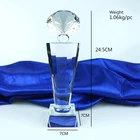 Clear Column Award Diamond Crystal Trophy