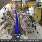 zoo animal video tube high quality life size peacock with real fur simulation peacock outdoor amusement park peacock
