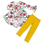 Wholesale spring summer children outfits print pattern clothing sets baby girls clothes boutique kids clothing