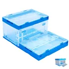 wholesale clear plastic storage folding transparent storage stackable container box boxes with lid dividers